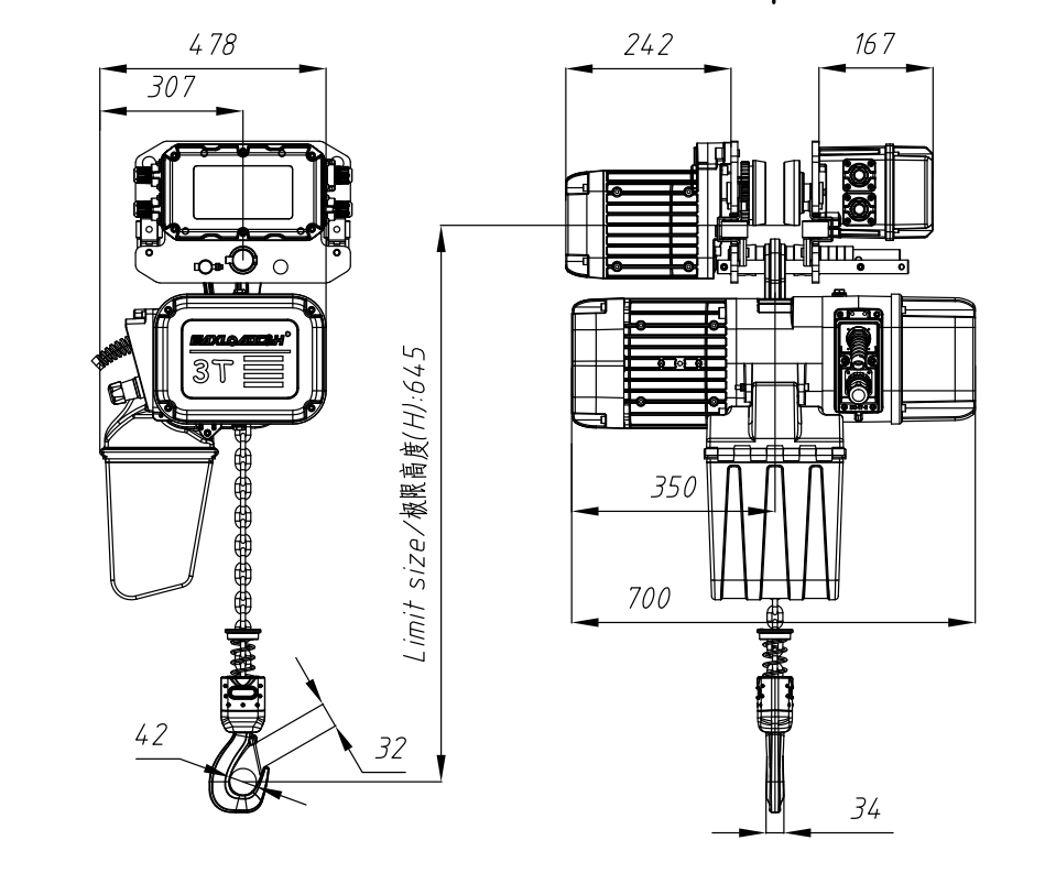 3000 kg + trollex tekening
